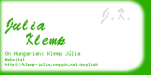 julia klemp business card